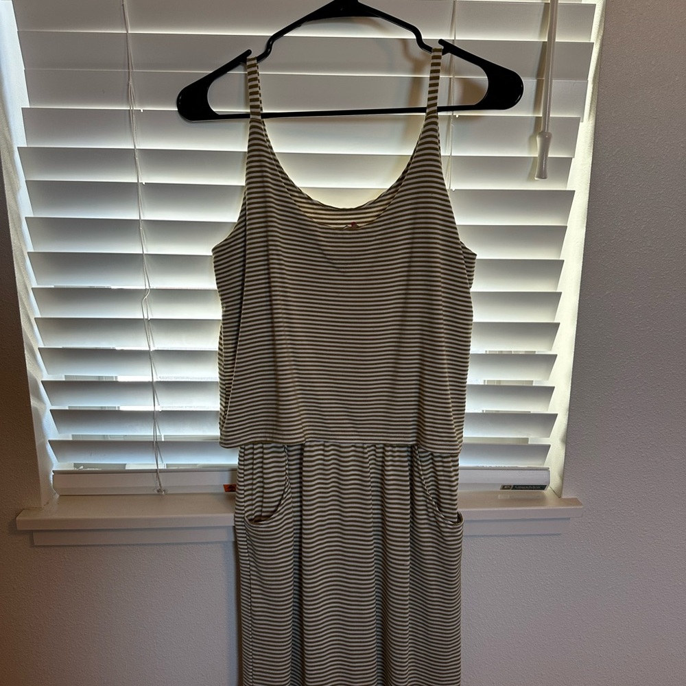Kavu Striped Midi Dress - Black and White
